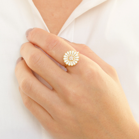 margriet zirkoon ring in verguld sterlingzilver - Marie