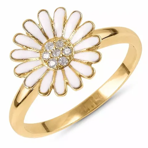 11 mm margriet ring in verguld sterlingzilver - Matilda