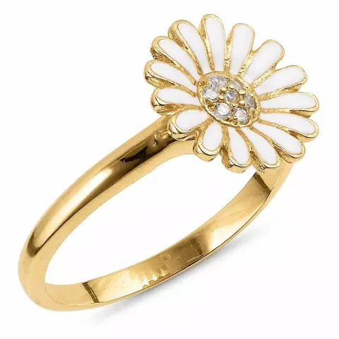 11 mm margriet ring in verguld sterlingzilver