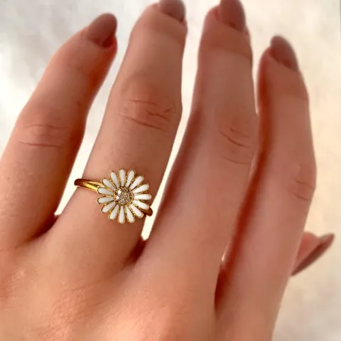 11 mm margriet ring in verguld sterlingzilver