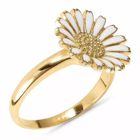 14 mm margriet ring in verguld sterlingzilver