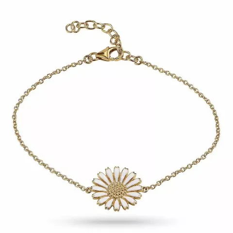 15 mm margriet armband in verguld sterlingzilver