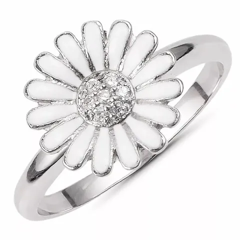 11 mm margriet zirkoon ring in zilver