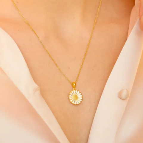 15 mm margriet hanger in verguld sterlingzilver - Marie