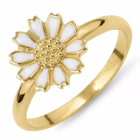 10 mm margriet ring in verguld sterlingzilver