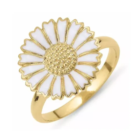 15 mm margriet ring in verguld sterlingzilver