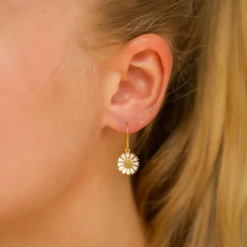 11 - 12 MM margriet oorbellen in verguld sterlingzilver - Marie