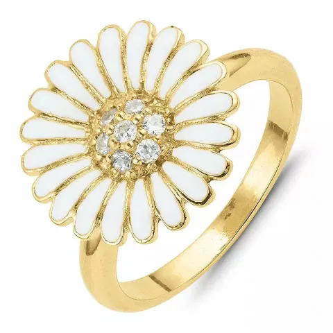 14 mm margriet ring in verguld sterlingzilver