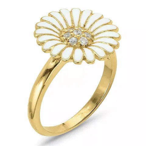 14 mm margriet ring in verguld sterlingzilver