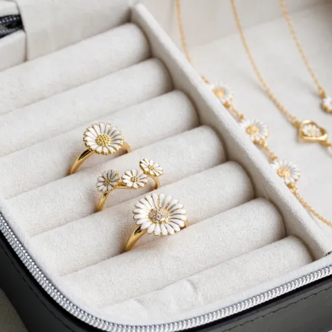 14 mm margriet ring in verguld sterlingzilver - Matilda