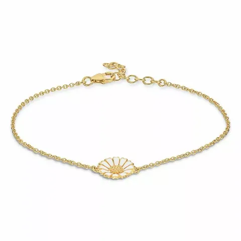 11 mm margriet ankerarmband in verguld sterlingzilver met margriet hanger in verguld sterlingzilver - Marie