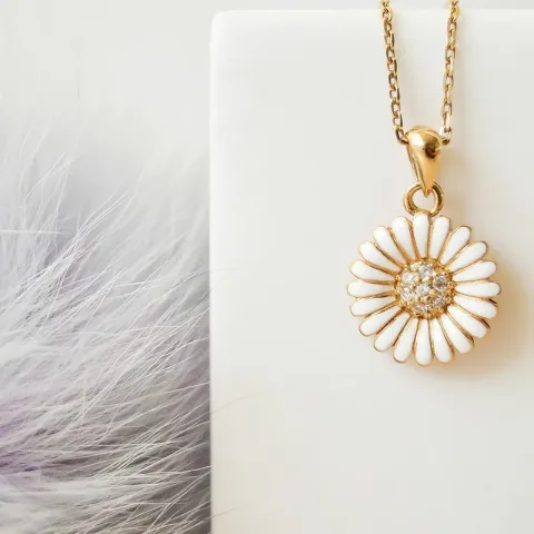 14 mm margriet hanger in verguld sterlingzilver - Matilda