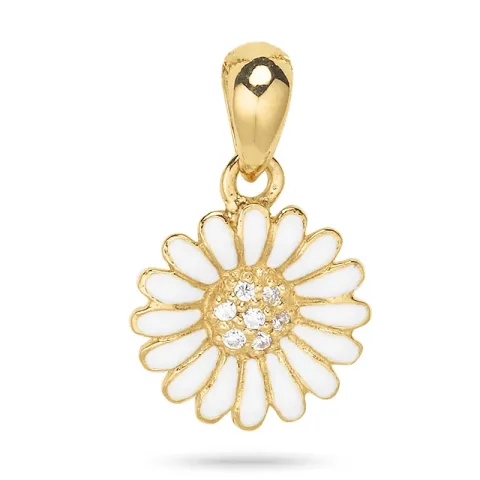 11 mm margriet hanger in verguld sterlingzilver - Matilda