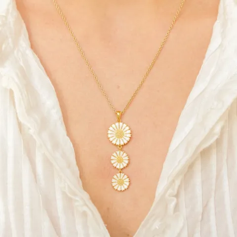 lang margriet hanger in verguld sterlingzilver - Marie