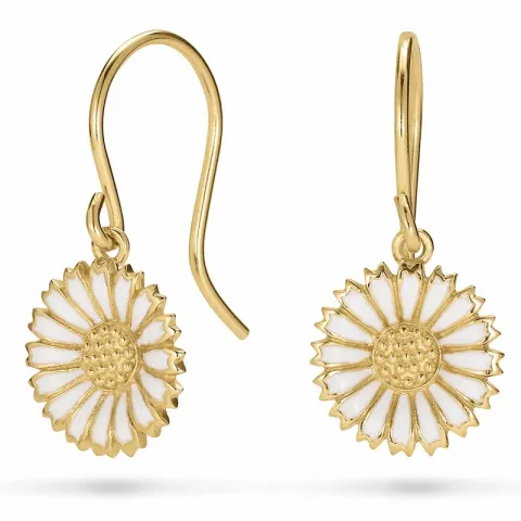 12 mm margriet oorbellen in verguld zilver - Marie