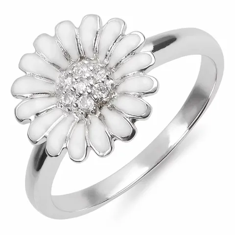 11 mm margriet zirkoon ring in zilver