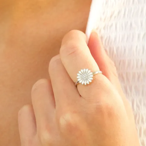 11 mm margriet zirkoon ring in zilver - Matilda