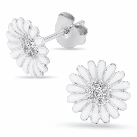 10 - 11 mm margriet oorsteker in gerodineerd zilver - Matilda