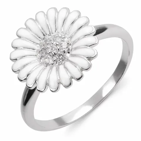 15 mm margriet ring in gerodineerd zilver