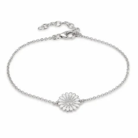 10 mm margriet ankerarmband in gerodineerd zilver met margriet hanger in zilver - Matilda