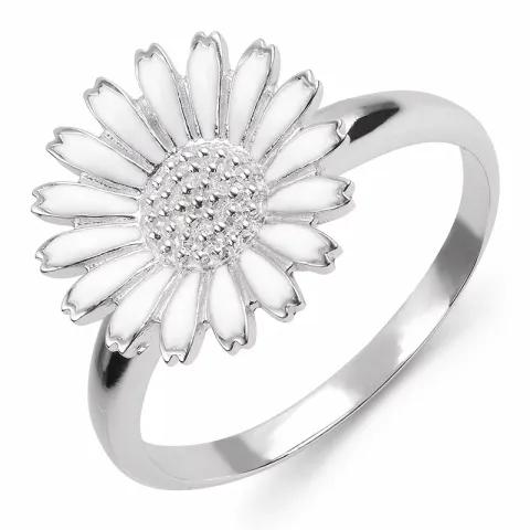 15 mm margriet ring in gerodineerd zilver