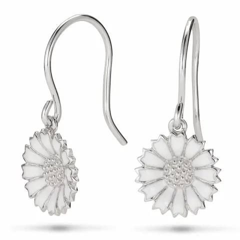 12 mm margriet oorbellen in gerodineerd zilver - Marie