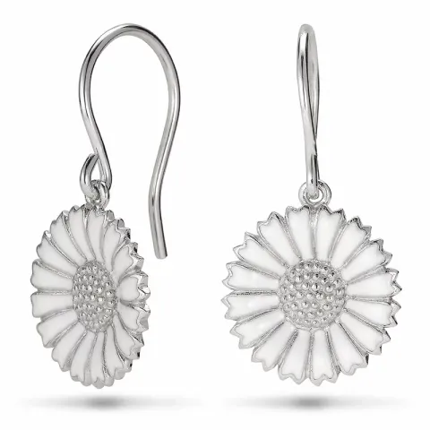 15 mm margriet oorbellen in gerodineerd zilver - Marie