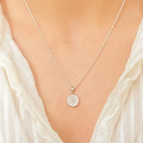 10 mm margriet hanger in gerodineerd zilver - Marie