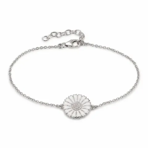 14 mm margriet ankerarmband in gerodineerd zilver met margriet hanger in gerodineerd zilver - Marie