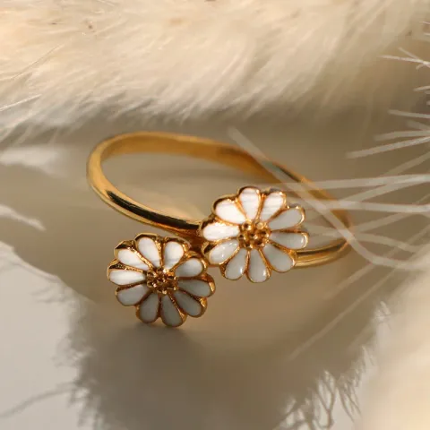 margriet witte ring in verguld sterlingzilver - Maggie