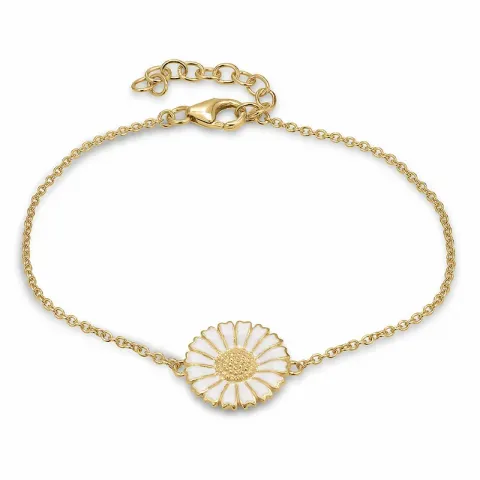 12 mm margriet armband in verguld sterlingzilver met margriet hanger in verguld - Marie