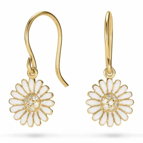 11 mm margriet zirkoon oorbellen in verguld zilver - Matilda