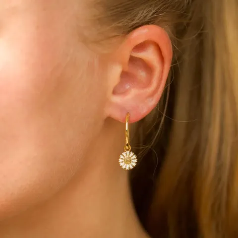 18 mm margriet creool in verguld zilver - Marie