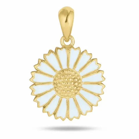 15 mm margriet blauwe hanger in verguld sterlingzilver - Marie