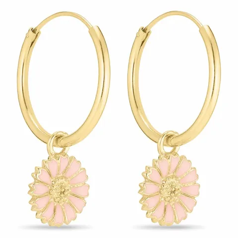 18 mm margriet pink creool in verguld zilver - Marie