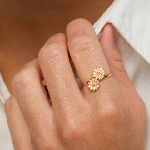 margriet roze ring in verguld sterlingzilver - Maggie