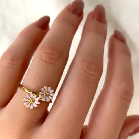 margriet paarse ring in verguld sterlingzilver - Maggie