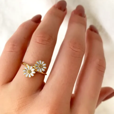 margriet blauwe ring in verguld sterlingzilver - Maggie