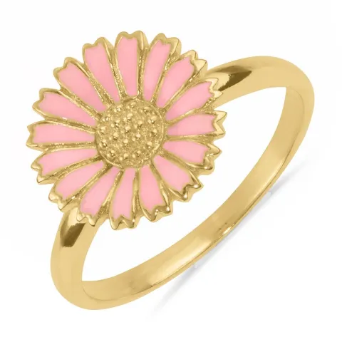 12 mm margriet roze ring in verguld sterlingzilver - Marie