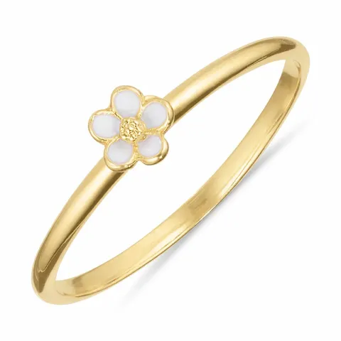5 mm margriet witte ring in verguld sterlingzilver - Majse