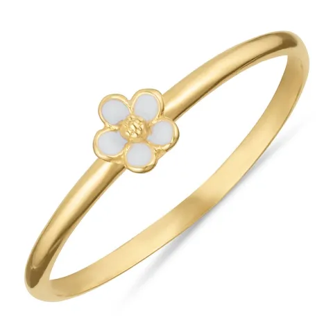 4,5 mm margriet blauwe ring in verguld sterlingzilver - Majse