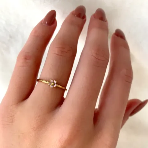 5 mm margriet roze ring in verguld sterlingzilver - Majse