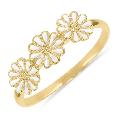 elegant margriet ring in verguld sterlingzilver