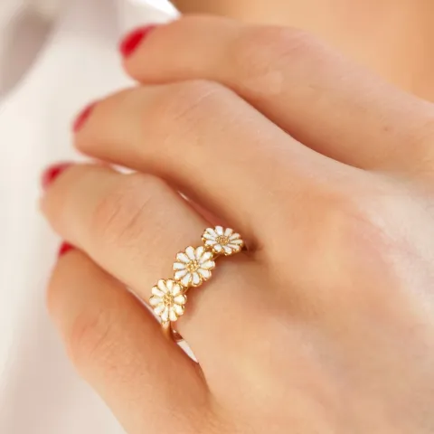 elegant margriet ring in verguld sterlingzilver