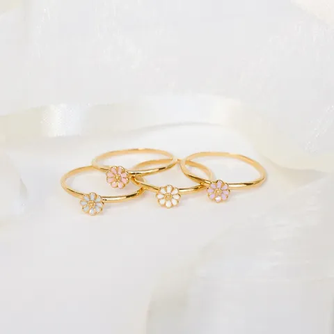 5 mm margriet blauwe ring in verguld sterlingzilver - Maggie