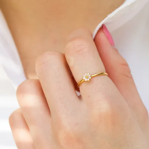 5 mm margriet paarse ring in verguld sterlingzilver - Maggie