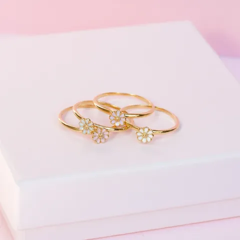 5 mm margriet roze ring in verguld sterlingzilver - Maggie