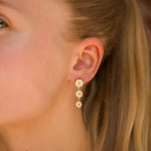 lange margriet oorsteker in verguld zilver - Maggie