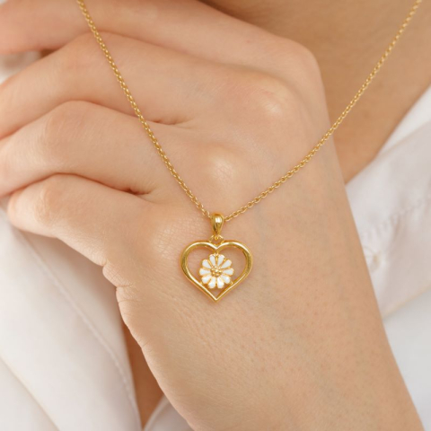 hart margriet hanger in verguld sterlingzilver - Maggie