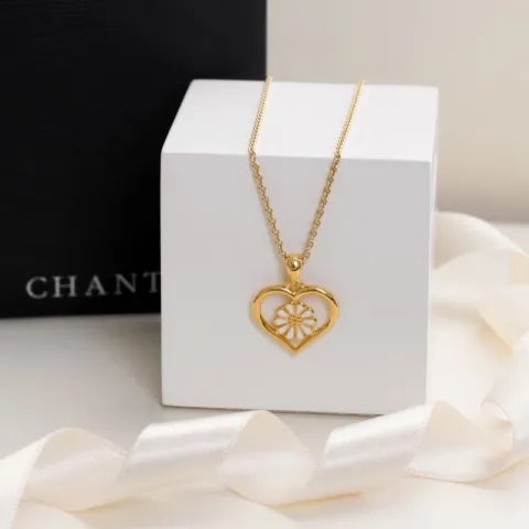 hart margriet hanger in verguld sterlingzilver - Maggie